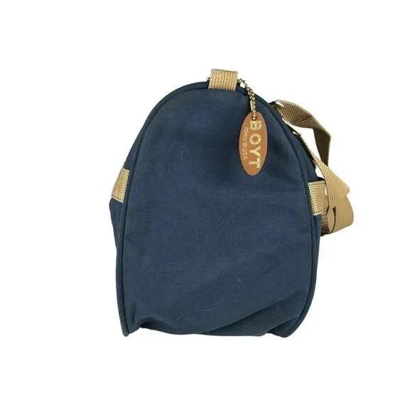 Boyt Unisex Blue Brown Double Handles Detachable Adjustable Strap Duffle Bag